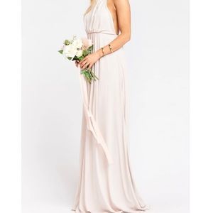 SMYM Show Me Your Mumu Amanda Maxi Dress in Show Me The Ring Crisp Beige